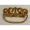 DRAWER PULL W/FANCY STAMPED BRASS BACKPLATE, CAST BRASS HANDLE, NEW OLD STOCK