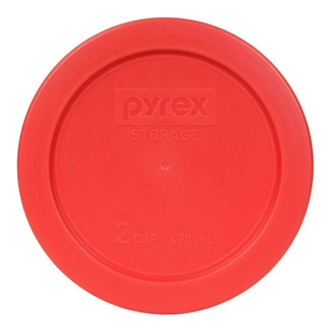 Pyrex (1) 7210 3-Cup Glass Food Storage Dish & (1) 7210-PC Red Plastic Lid