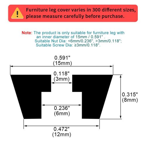 uxcell Rubber Foot Bumper, Rubber Foot Bumper, Printer, Air Compressor, Metal Washers, D15x12xH8mm, Pack of 10