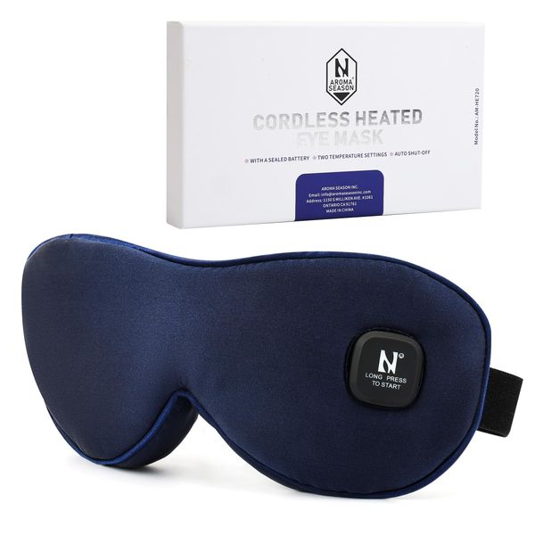 Aroma Season Heated Eye Mask, Moist Heat Eye Compress with Cordless Design, for Blepharitis and Dry Eyes Treatment(Navyblue)