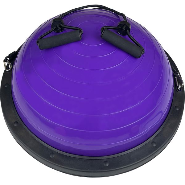 Baumarktplus TRUTZHOLM Yoga Balance Trainer Balancetrainer Gymnastikball mit Expander und Fußpumpe Lila Yogaball