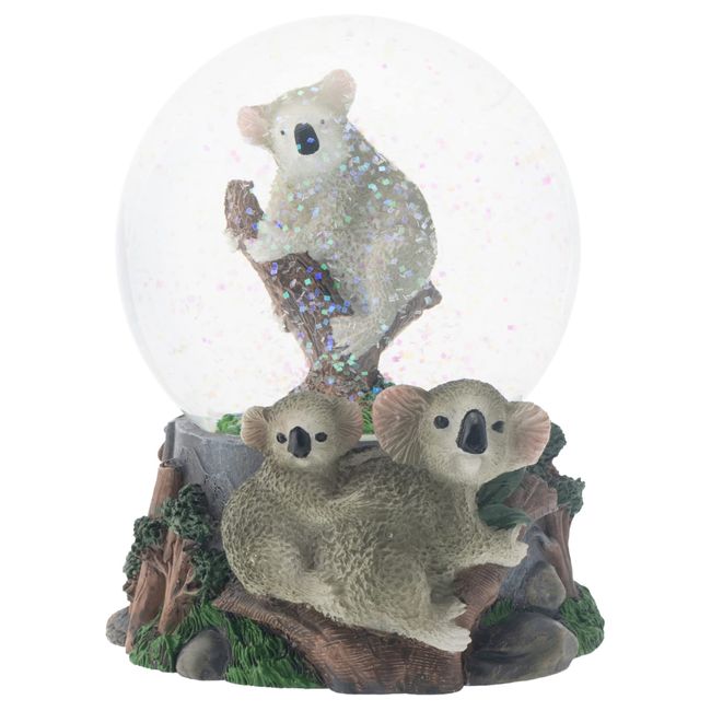 Climbing Koala Family 100MM Musical Water Globe Plays Tune Born Free