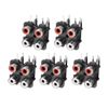 uxcell PCB Panel Mount 4 RCA Socket Female Jack Audio Video AV Connector Black 6pins 5Pcs