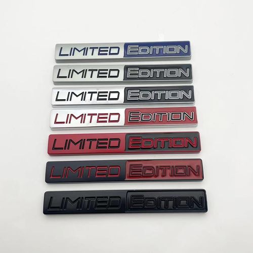2pcs 3D Metal Limited Edition Emblem Car Logo Trunk Lid Badge Sport Turbo Decal Replacement for Universal Vehicle, Car, SUV, Truck (red-Black)