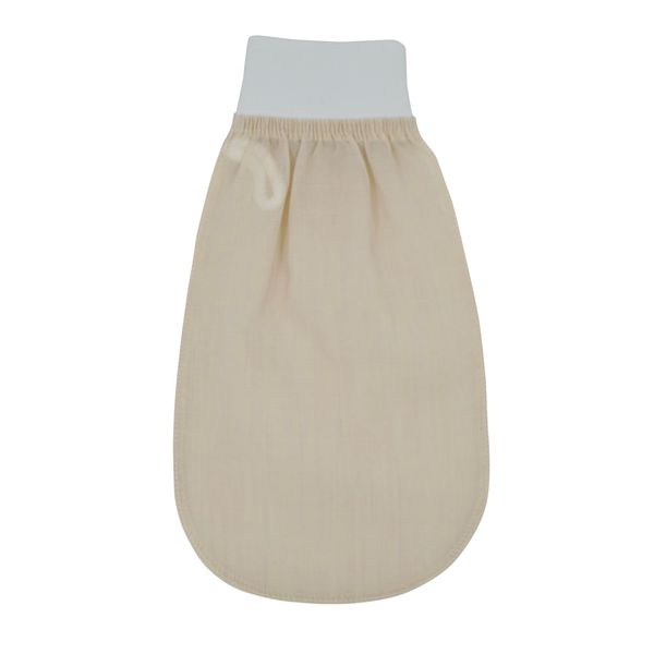 Feel Fine Türkischer Peelinghandschuh – 100% Rohkokonseide Hammam Kese für Männer & Frauen | Handgefertigter Peelinghandschuh für Dusche & Bad (White)