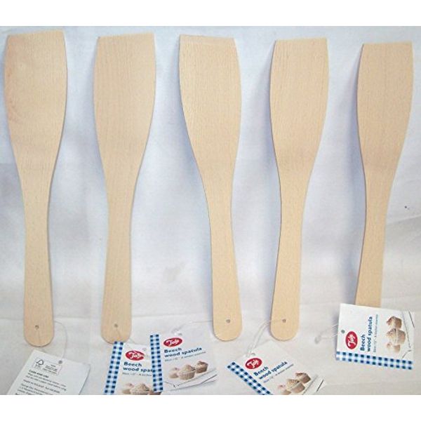 5 x Wooden Spatula Flat