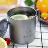 A.S.F. OUTDOOR 420ml Titanium Mug with Lid Single Wall Folding Handle
