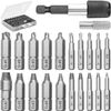 Mata1 - Screw Extractor Set for Stripped, Broken, Damaged Screws - 22 pc, Silver - Remover Kit w/Drill Bits, Extractors, Bit Extension & Socket Adaptor