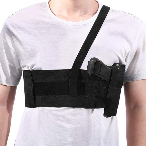 Deep Concealment Shoulder Holster, Belly Band Holster for Concealed Carry, Accmor Elastic Underarm Gun Holster Waistband for Men and Women, Right Hand Draw