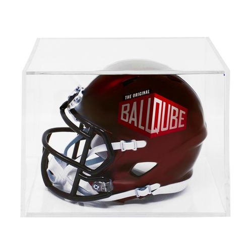 BallQube Mini Helmet Display Case for Autographed Replica Keepsake, 7 Inch, Clear for Football, Baseball, Racing Helmet Cube
