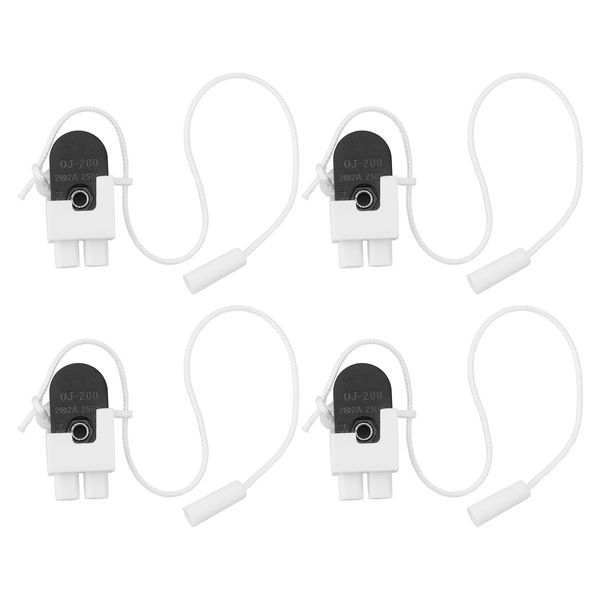 ECSiNG 4Pcs 2x2A 250V On-Off Miniature Mini Pull Cord Switch Side Pull Replacement Home Wall Lamp Ceiling Pull Cord String Switch Bathroom