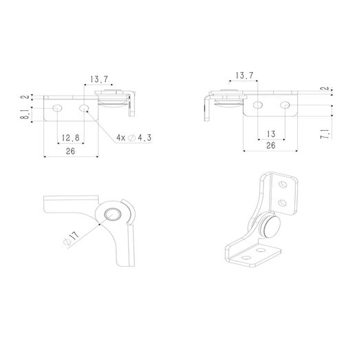 304 Stainless Steel Smooth-Opening Torque Hinge 2.0,Adjustable Damping Flip Hinge with 0-90° Stop ，for Folding Table, Windows, Doors, Wardrobe，Cabinets ，Boxes,1 Pair （L+R）, Silver