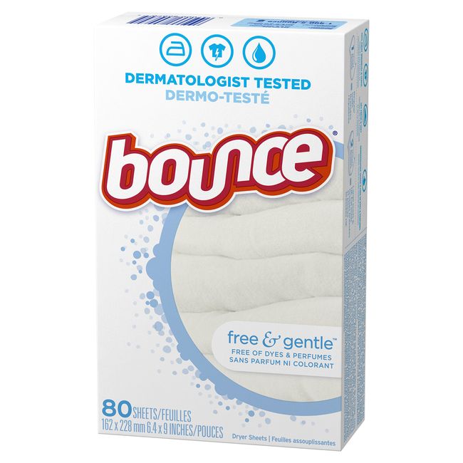 Bounce Free & Gentle, Fabric Softener Sheets, 80 Count