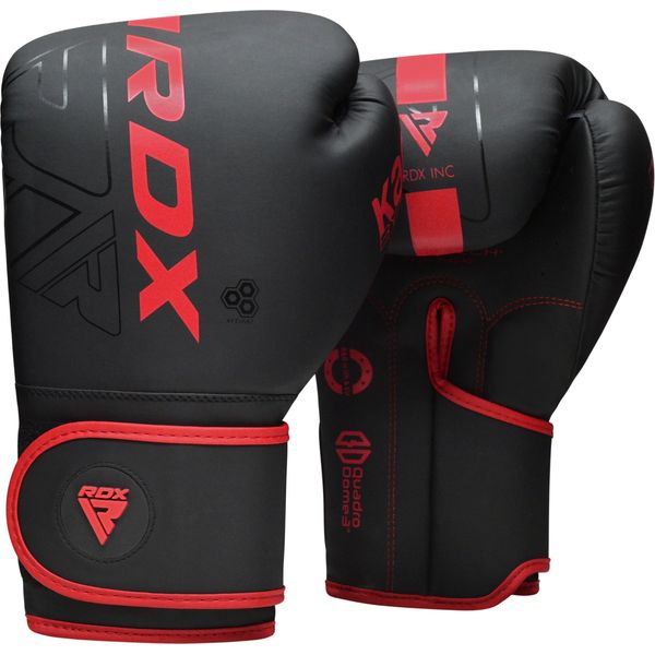 RDX Boxhandschuhe, Muay Thai Kickboxen Sparring, Maya Hide Leder Kara Boxing Gloves Männer Damen, Boxsack Punchinghandschuhe, Kickboxhandschuhe MMA Kampfsport Training Schwarz Adult 8 10 12 14 16oz