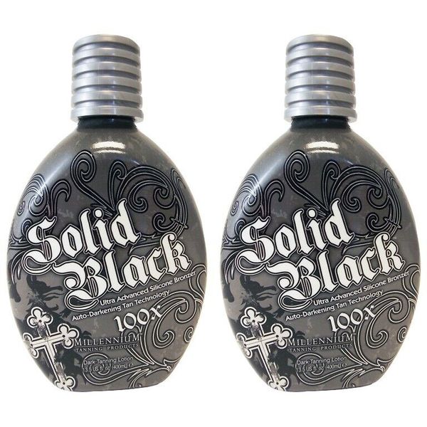 2 Millennium Tanning SOLID BLACK 100X Bronzer Dark Tan Bed Lotion