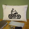 'Skeleton Riding A Motorcycle' Canvas Clutch Bag/Accessory Case (CL00039643)