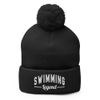 Swimming Legend Hat, Embroidered Beanie, Swimming Hat Black