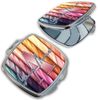 Bleu Reign Compact Personalized Pocket Mirror Custom Name Gradients Pattern Design Metallic Shine V2