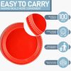 120Pack Red Plastic Plates 9" Disposable Round Plates Microwave-safe for Parties
