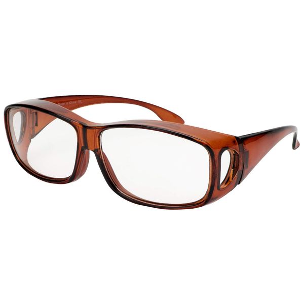 Eye Motion AZ-KF-05-2 Pollen Protection Glasses, Over Glasses, UV Protection, Dustproof, Washable, Unisex, Clear Brown
