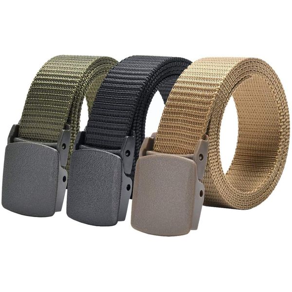 Military Nylon Style Belt,Tactical Belt, Riggers Belts for Men andWomen , 1.37Inch No Holes Quick Release Heavy Duty Tactical Belt for Men and Women-Tactical Belt for Cargo Pants 3Pack