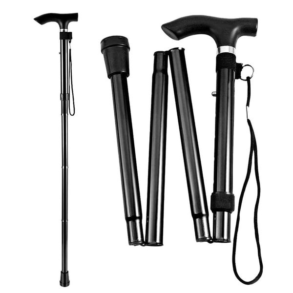 Walking Stick,Folding Walking Stick Collapsible Walking Stick and Mobility Aid with Non-Slip Base Easily Adjustable Folding Walking Sticks for Elderly Men and Women