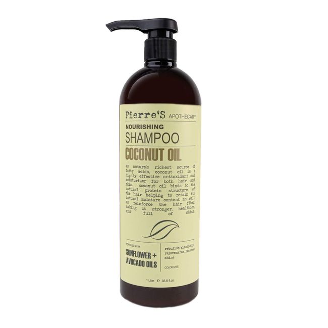 Pierre'S Apothecary Coconut Nourishing Shampoo for Moisturizing | Avocado Oil and Sunflower Oil - 33.8 fl oz