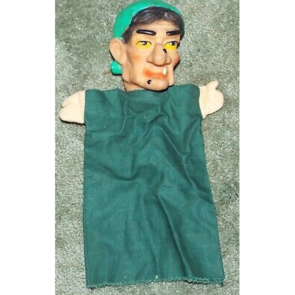 VINTAGE Rubber-Plastic, Witch with Wart Hand Puppet  10"