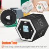 Hex Digital Clock Timer Magnetic Cube Timer Kitchen Hex Flip Timer Easy to Use Magnetic Flip Four Timer for Study Cooking Exercise Black