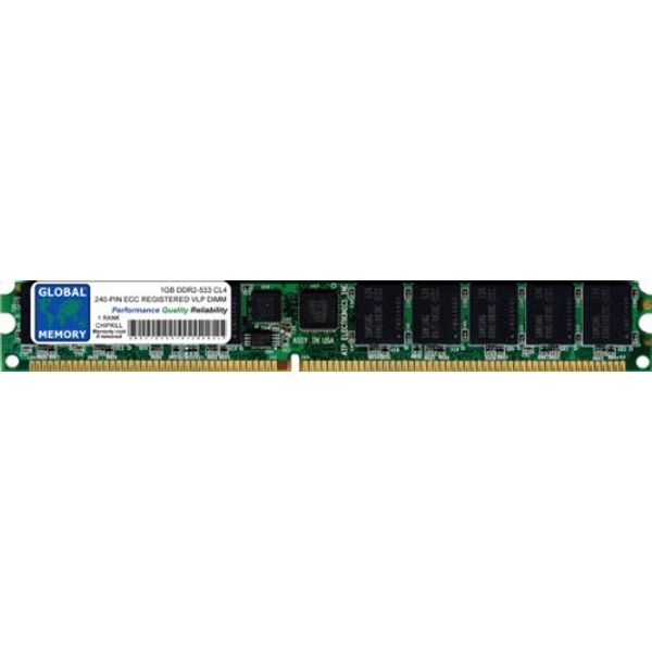 1GB DDR2 533MHz PC2-4200 240-PIN ECC REGISTERED VLP DIMM MEMORY RAM COMPATIBLE WITH SERVERS/WORKSTATIONS/MOTHERBOARDS (1 RANK)