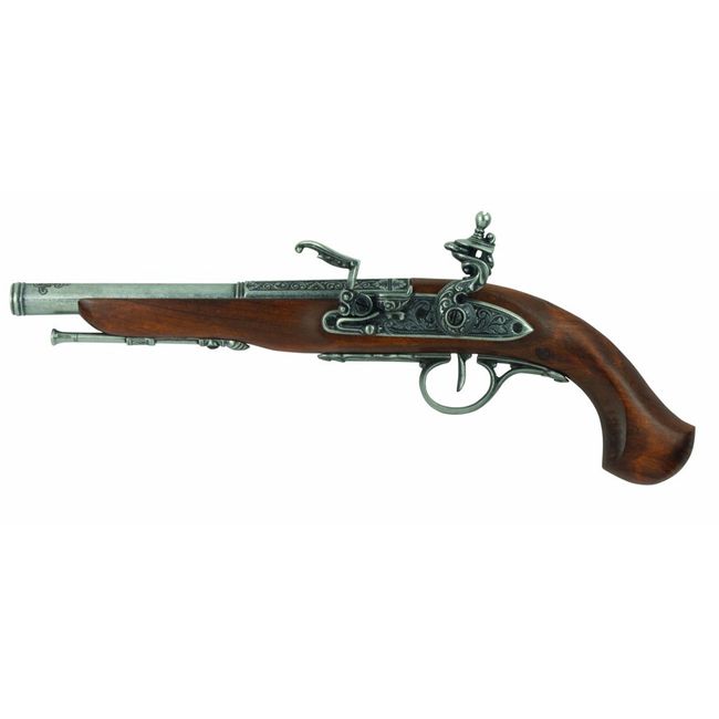 Denix Left Handed English Flintlock Pistol, Gray