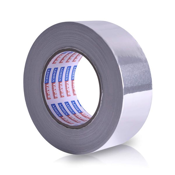 ADHES Foil Tape Aluminum Tape Heat Resistant Tape Metal Duct Tape, Withstand From 80°C to 100°C, 50mm x 64m, for HVAC, Repair Sealing and Insulation
