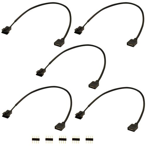 LANMINGLEL 4 Pin RGB Extension Cable 12V 4Pin Female to SM 4Pin Male RGB Extension Power Cable PC RGB Wires for Computer Fan Motherboard LED Strip 5 Pack(M 1 to 1)