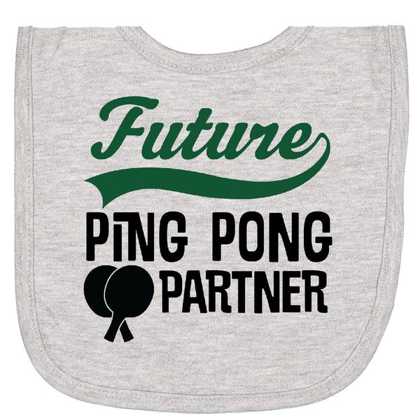 inktastic Future Ping Pong Partner Newborn Bib Heather Grey 40232