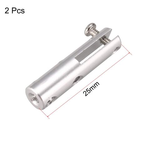 uxcell 2pcs Silver Tone Aluminum Clevis 25 x 6 x 2.3mm for 2.3mm Push Rod