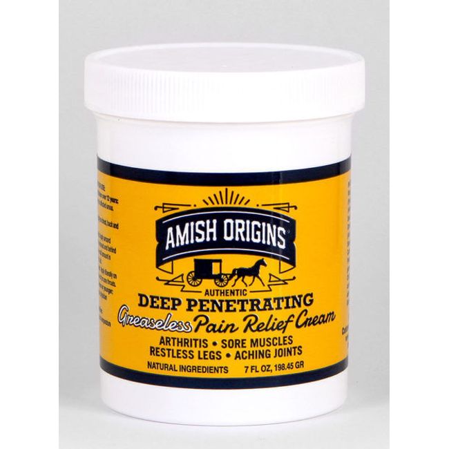 Amish Origins Greaseless Deep Penetrating Pain Relief Cream - 7 Oz