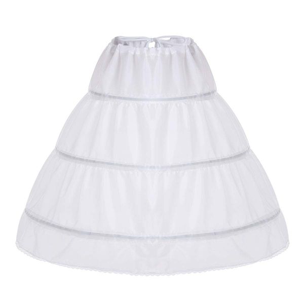 Papoopy Girls Petticoat Underskirt with 3 Hoops Full Slip Crinoline Skirk (4-5 Years)