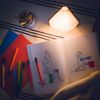 Small Personalised Wooden Folding Magnetic LED Book Lamp Featuring Never Stop Exploring Design
