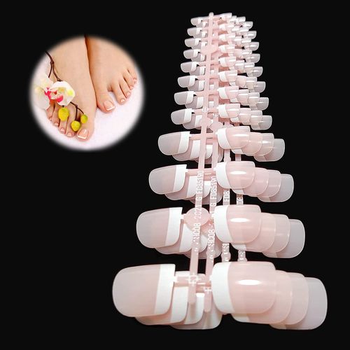 120 PCS Della False Toenail DIY Piede Unghie Finte Art, Chiaro Rosa Unghie Finte Piedi in 12 misure, Per Manicure Salon Decor Nail Tips