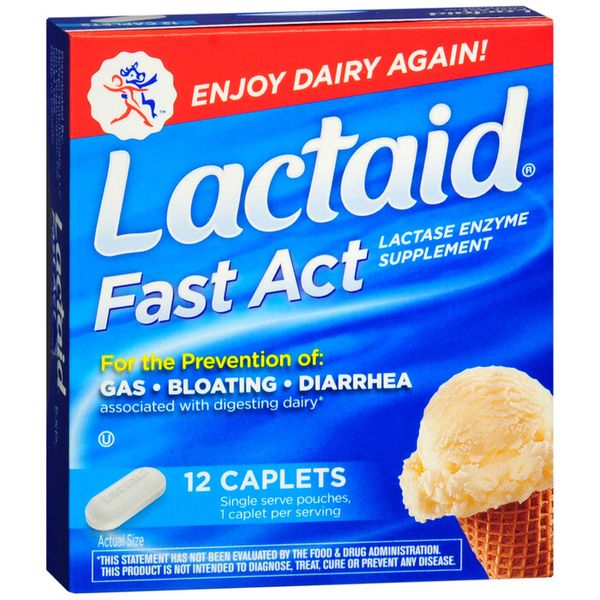 LACTAID FAST ACTING CAPLET 12CT   lactase ORAL TABLET 9000 UNIT