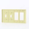 Hubbell Ivory 4Gang Decorator/Rocker Toggle Switch UNBREAKABLE Wallplate NP2262I