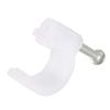 sourcing map Circle Cable Clip Nail Coaxial Tacks Wire Clips 9mm White 40pcs