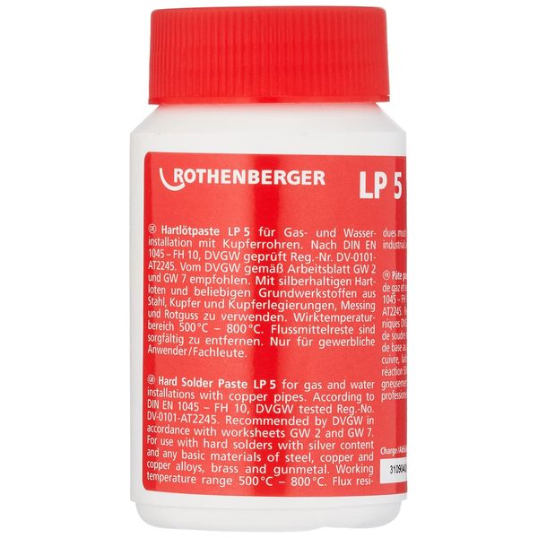 Rothenberger 40500"LP 5" Hard Solder Paste, Orange, 160 g