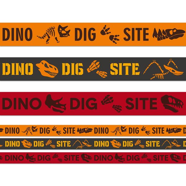 TaoBary 3 Roll Dino Dig Site Caution Tape 20 Feet Dinosaur Zone Dinosaur Party Decorations Themed Dino Party Supplies for Kids Birthday Baby Shower VBS Vacation Bible School Decor