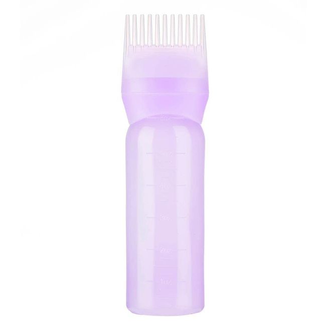 Generic Wurzelkamm Applikatorflasche aus Kunststoff mit abgestufter Skala Zuverlässiges Haarstyling Werkzeug Färbezubehör für den Heimsalon, Nr.1, rosa