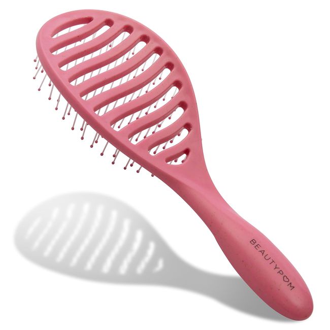 Beautypom Detangle Hair Brush - Effortless Knot Removal and Styling Hair Brush Women, Men, and Kids - Achieve Healthy, Gorgeous Hair with Ease, Elegance, and Innovative Design - Pink