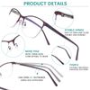 SOVCOD 2 Pack Progressive Multifocus Reading Glasses Women Blue Light Blocking Spring Hinge Readers Metal Computer Eyeglasses (Purple & Red, 1.75, x)