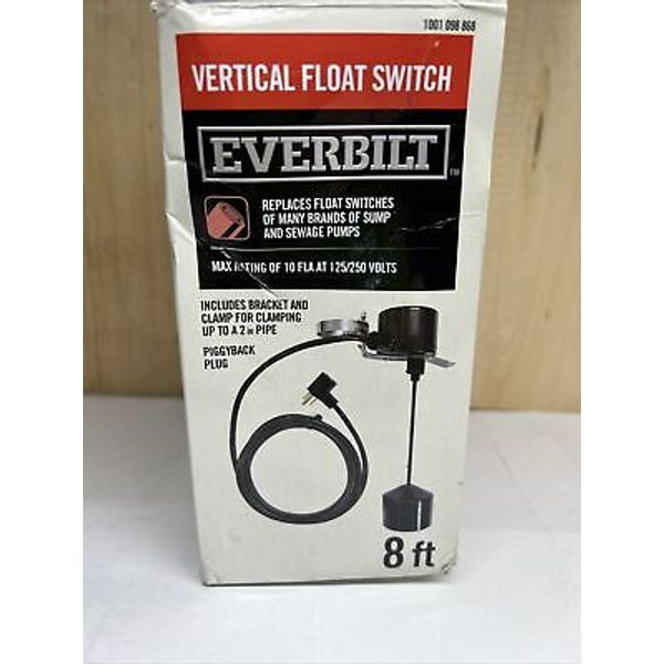 Everbilt 1001 098 868 Black Vertical Float Switch For Sump And Sewage Pumps 8ft