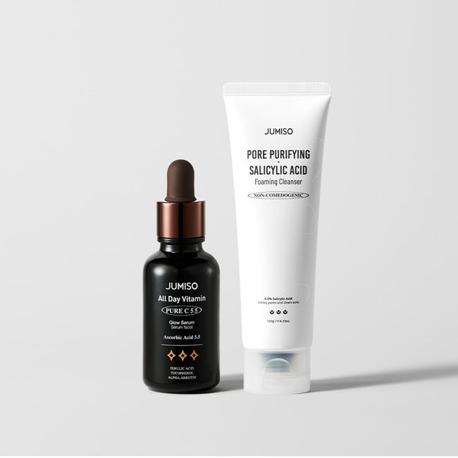 [2-piece set] Jumiso Pore Purifying Salicylic Acid Cleansing Foam 120g + Pure C 5.5 Blemish Serum 30ml