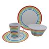 Caravan Camping Melamine Dinner Set 16pc (Picnic BBQ Outdoor Dining Party Tableware Rainbow)